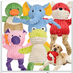 5 Pack Tough Dog Toys Stuffed Squeaky Dog Toys Assortment Plush Animal Dog Toy Value Bundle Puppy Pet Dog Toys for Small Medium Large Dogs
