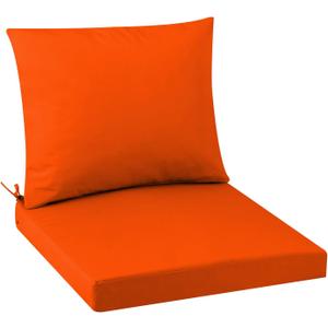 Outdoor Seat Cushion Set 19 x 19 In, Water-Resistant & Fade-Resistan, Patio Furniture Cushions with Removable Cover Deep Seat & Back Cushion with Handle and Adjustable Straps for Chair Sofa,1PC