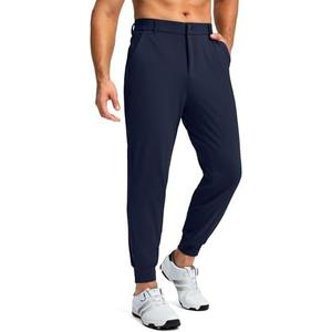 Pudolla Men's Golf Joggers Pants with 3 Pockets Slim Fit Stretch Sweatpants Running Travel Dress Work Pants (Navy, L)
