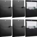 Qunclay 6 Pack Magnetic File Holder Magnetic Paper Holder Fridge Magnet Organizer Letter Size Fridge Pockets Storage Mail Planner Wall File Organizer for Refrigerator Locker Whiteboard (Large)