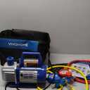 VIVOHOME 110V 1/4 HP 3.5 CFM Single Stage Rotary Vane Air Vacuum Pump with Oil Bottle (Blue)