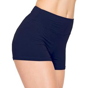 ALWAYS Women Workout Yoga Shorts - Premium Soft Solid Stretch Cheerleader Running Dance Volleyball Short Pants Size Large, Sho128 Navy
