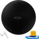 Fitvids Exercise Ball for Fitness, Yoga, Pilates with Quick Pump, Anti-Burst Slip Resistant Balance Ball (27-30in (68-75cm), XL, Black)