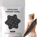 Blissal Exfoliating Shower Towel, 2-in-1 Exfoliating Microfiber Towel, Deep Exfoliating, 2 Sides Shower Towel, Premium Scrub Wash Cloth for All Body Skin Types Woman and Men (Black)