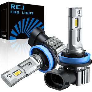 H11 Bulbs, H8 H9 Fog Light Bulbs 16000LM Super Bright 6000K Cool White, Real 1:1 Design, Plug and Play, Canbus Ready, Pack of 2