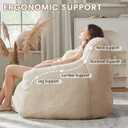 EBENCHICO Giant Bean Bag Chair for Adults, Comfy Oversized Bean Bag Chairs for Teens, Large Beanbag Chair Couch Sofa with Filler,Reading Chair with Pillow for Living Room Bedroom, 46" x 42" x 31.1"