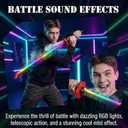 RGB Light Up Saber Toy with Smoke Mist Effect, 7 Color Neon Lightsaber, Sound Effects and Impact Sensing, USB-C Rechargeable Toy Sword for Kids, 31.5 Inch
