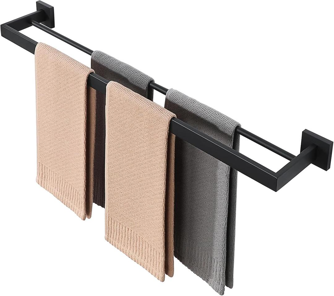 Alise Double Towel Bar, 32" SUS304 Stainless Steel Towel Racks for Bathroom, Long Bathroom Towel Rack Wall Mounted, Heavy Duty Towel Holder, Matte Black
