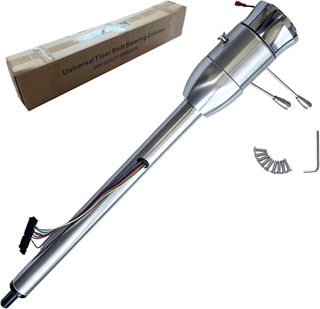 Universal 32" GM-style Tilt Steering Column Floor Shift Stainless Steel