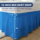 Wrap Around Dust Ruffle Bed Skirt - Royal Blue - for Full Size Beds w/ 12 Inch Drop - Easy Fit Elastic Strap - Adjustable Pleated Bedskirt w/Brushed Fabric - Wrinkle Free, Women, Men, Kids & Teens