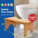 AZEN Toilet Stool Squat Adult, Wood Poop Stool for Bathroom Adults, 7 Inch Height