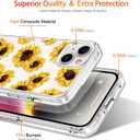GiiKa for iPhone 14 Case with Screen Protector, 6.1" Clear Full Body Shockproof Protective Floral Girls Women Hard Case with TPU Bumper Cover Phone Case for iPhone 14, Sunflowers