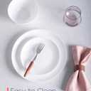 7.5 inch Ribbed Salad Appetizer Plate Set of 6, Opal Glass Round Small White Plates for Dessert, Kitchen, Dishwasher and Microwave Safe