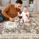cotiled 9x9 Area Rug for Living Room, Washable, Traditional, Dark Brown