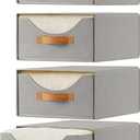 4 Pcs Closet Drawers and Large Size Clothes Storage Bins Push-Out Storage Stackable Shelf Drawers with See-Through Window Closet Organizers for Bedroom, Living Room, Under Bed, Grey