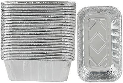 Waytiffer 30 Pack 1Lb mini Loaf Pans Heavy Duty Disposable Aluminum Foil Bread Tins Standard Size - 6" X 3.5" X 2.5" Oven Safe Sturdy Small Bread Tin Pans-1 Pound Loaf Pans
