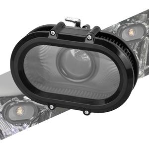 Oval Air Cleaner Intake Filter Kit Compatible with Harley Softail Breakout FXBR Fat Boy FLFB Street Bob FXBB Fat Boy Gray Ghost FLSTFI Heritage Classic FLHC Low Rider S FXLRS 2025 (Black)