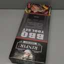 31pcs BBQ Grill Accessories Gifts for Men Dad, Heavy Duty Grilling Tools Gift Set for Fathers Day, Stainless Steel BBQ Utensils Kit with Mats, Grill Brush in Carrying Bag Brown