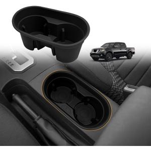 Muslogy Center Console Cup Holder Insert Compatible with 2005-2021 Nissan Frontier Accessories Middle Console Armrest Front Drink Holder Organizer Non-Slip Silicone Drink Stopper