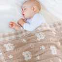 Beige Bear Baby Blanket  Knitted Teddy Design Throw for Baby Boys & Girls, Nursery Essentials & Shower Gifts  Soft & Warm, 30x40 Inch