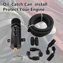 10AN Oil Catch Can,750ml Universal Baffled Catch Can and 10AN 5/8 Fuel Line Fitting Kit Nylon Braided CPE Fuel Line 10FT