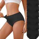 Womens Underwear Seamless Mid Rise Waisted Panties Full Coverage Sexy Lace Briefs Stretch Bikini 6 Pack, Size: Small