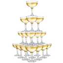 Peohud Set of 15 Coupe Cocktail Glasses, 5 Oz Small Acrylic Martini Glasses, Reusable Champagne Cups for Party, Home, Bar, Wedding, Picnic