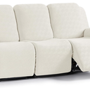 KinCam Recliner Covers, Stretch Reclining Chair Covers, Recliner Sofa Slipcovers Stripe Jacquard Recliner Couch Covers Furniture Protector Covers for Pet Kid (3 Seater, Cream)