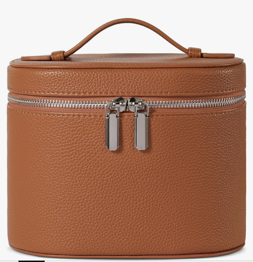 Makeup Bag, Travel Make up Case with Compartments and Handle, Portable Cosmetic Organizer Bags,Toiletry Bag for Women