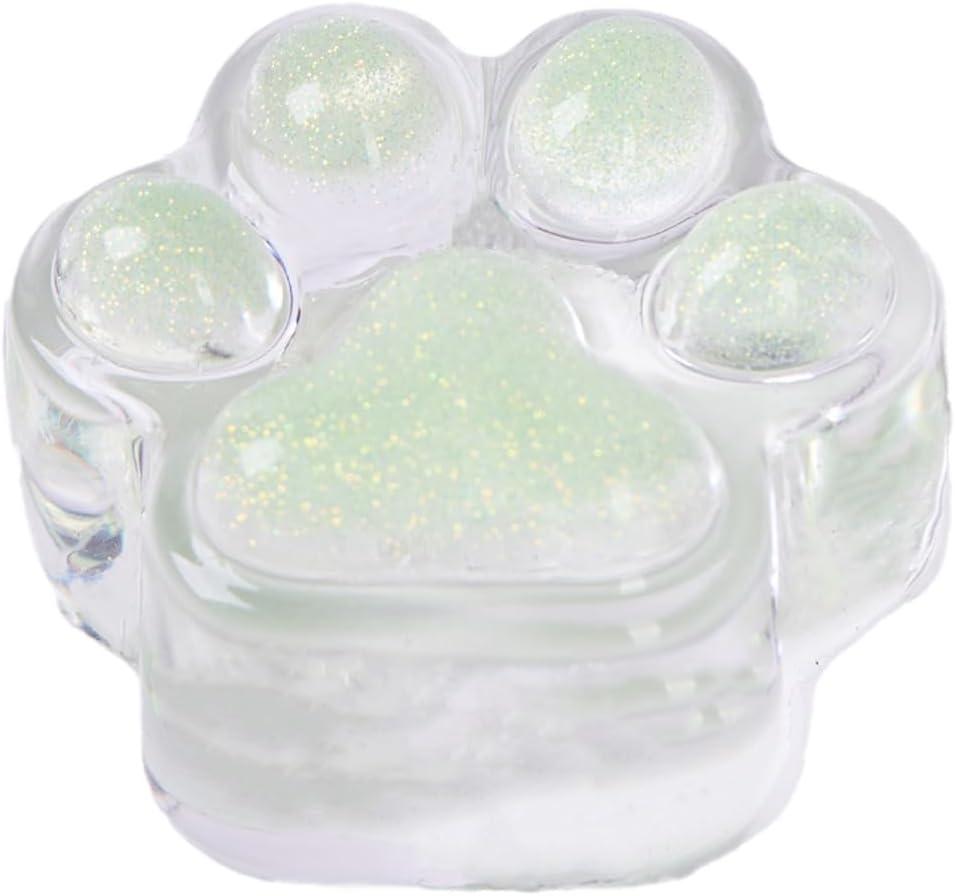 Glitter Clear Paw Taba Squishy Toys for Kids & Adults  Cute Stress Relief Fidget Sensory Toys, Soft Silicone Squeeze Gifts for Children, Teens, and Adults (Green)