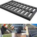 Cast Iron Drain Grate, 16 * 20in Heavy Duty Outdoor Drain Cover, B125 Class Channel Grate, Metal Sewer Grate, Black Square Drainage Grate for Concrete Floor, Yard, Driveway & Garage.
