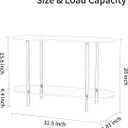 Clear Acrylic Console Table, 31.5" L x 11.8" W x 20" H, 2 Tier Oval Small Transparent Storage shelf Side End Sofa Entry Entryway Table for Sofa, Foyer, Hallway, Living Room
