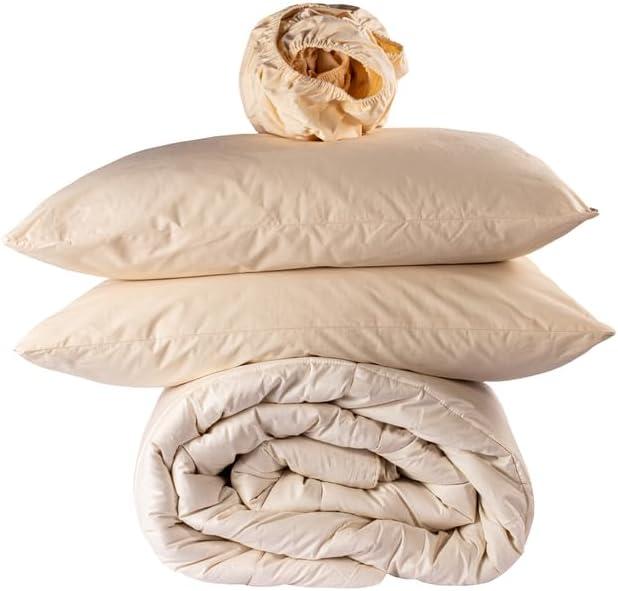 Sleep & Beyond 100% Organic Cotton Sateen Fitted Sheet- Durable and Hypoallergenic - Soft & Soothing - Eco-Conscious & Luxurious Bedding for Deep Restorative Sleep- Cal King Classic Ivory