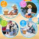 Dilabnba Collapsible Beach Buckets Set Toys, Easter Eggs Buckets, 3PCS 2.5 L Portable Silicone Foldable Pails for Camping Sandbox Garden Beach Party Fishing