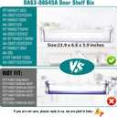 DA63-08645A Refrigerator Door Shelf 2Pack, RT18M6215SR Door Shelf Replacement Compatible with samsung Refrigerator Model: RT18M6215SR RT18M6215SG RT18M6213SR, RT18M6215SG/AA shelf Replace for 4864777