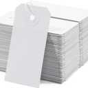 Coideal 200 Pcs Small Blank Marking Strung Tags - Writable Display Label Hang Tags with Elastic String (2 3/4" x 1 3/8") (7 x 3.5 cm, White)