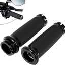 Benlari Chrome 1 Inch Motorcycle Hand Grips Handlebar Grips Cable Throttle Compatible for Harley Davidson Sportster Touring Dyna Softail Street Glide 883 1200