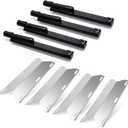 Grill Parts for Jenn-Air 720-0062-LP 720-0164 720-0165 720-0061-LP 720-0099-NG, 4 Pack Heat Plates and 304 Stainless Steel Burners Replacement for Jennair Jenn Air 720-0062 Gas Grill Models