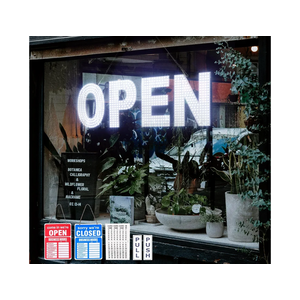 Open Signs for Business, 30"x10" Dimmable Large LED Open Light Up Sign with Hanging Installation for Salon Gym Cafes Store Office Bar Hotel Pubs Cold white