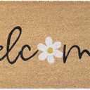 Spring Welcome Front Door Mat - 30"x17" Coir Doormat with Anti-Slip PVC Backing, Indoor Outdoor Welcome Easter Mats for Entryway, Porch, Durable Coconut Fiber Mat, Natural Home Decor