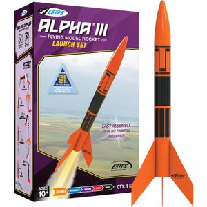 Estes 1427 Alpha III Rocket-Building Kit, Beginner Flying-Rocket Model Kit for Ages 10+, Includes Launch Pad and Controller