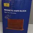 HOSHANHO Magnetic Knife Block 14 x 10 Inches, Double Sided Magnetic Knife Holder Rack for Kitchen Counter, Acacia Wood Magnetic Knife Storage Stand with Knife Sharpener