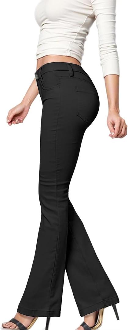 Hybrid & Company Women's Slim Boot Cut Stretch Pants 16
