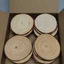 FUMILE Unfinished Natural Wood Slices 4-4.5 Inch, 20 PCS Round Wooden Discs with Tree Bark, Wood Rounds for Crafts Christmas Ornaments, Wood Circles for Rustic Wedding Decoration