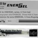 Pentel Refill Ink for EnerGel Liquid Gel Pen, (0.7mm), Metal Tip, Black Ink, Box of 12 (LR7-A)