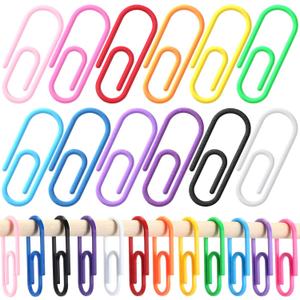 12 Pcs Colorful Jumbo Paper Clips Shower Curtain Hooks Rings for Bathroom Rod Funny Paperclip-Shaped Rainbow Color Plastic Hooks for Shower Curtain Easy Gliding Rings Fits Most Size Rods