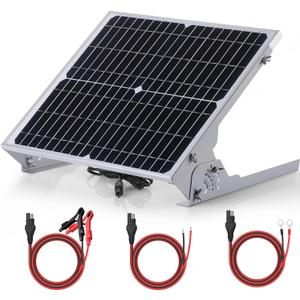 SUNER POWER 24V 20W Solar Battery Trickle Charger Maintainer, Built-in Smart MPPT Charge Controller, Adjustable Mount Bracket, Waterproof 20 Watt Solar Panel for 24Volt AGM, Lead-Acid, Lifepo4 Battery