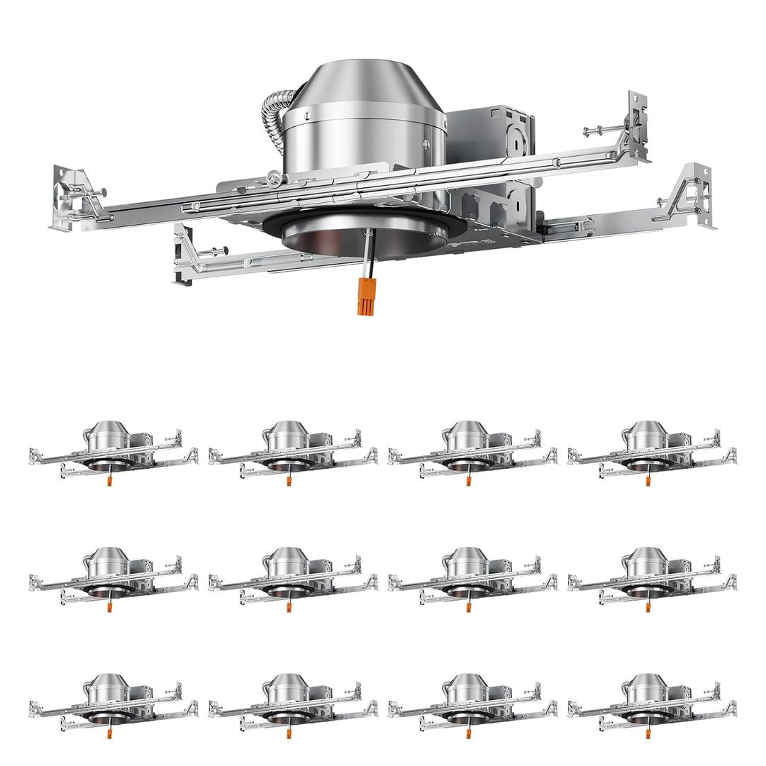 12 Pack 4 Inch Recessed Lighting Housing,Can Light Housing,New Construction Recessed Lighting,IC Rated & Air Tight,TP24 Connector,ETL Listed