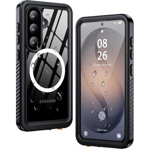 ANTSHARE for Samsung Galaxy S26 Case Waterproof, Built-in Lens & Screen Protector, [Compatible with MagSafe] Shockproof Dropproof Dustproof Full Body Phone Case for S26 6.3"-Black/Clear