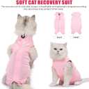 Idepet Cat Surgery Recovery Suit Kitten Onesie for Cats After Surgery Female Breathable Kitty Spay Suit for Abdominal Wound Skin Diseases E-Collar Alternative Wear(Pink,L)
